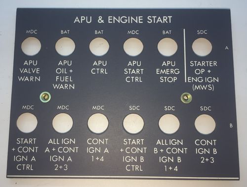 APU & Engine start lightplate