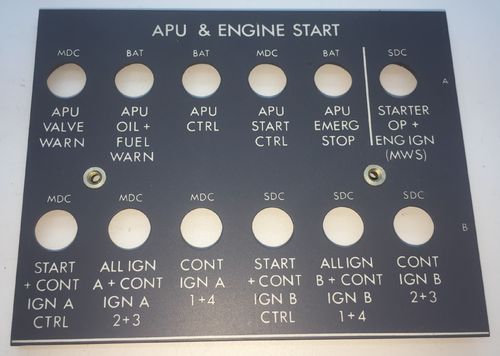 APU & Engine start lightplate