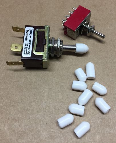 Toggle switch cap covers - white