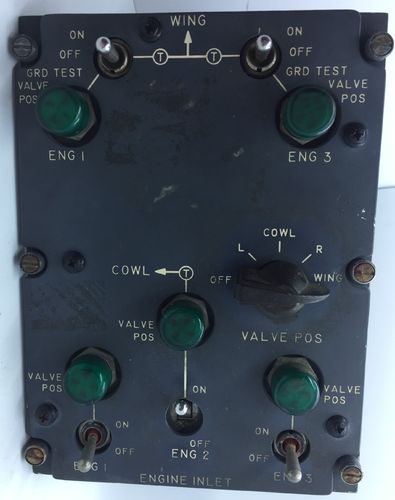 Boeing Wing / Engine Inlet control panel